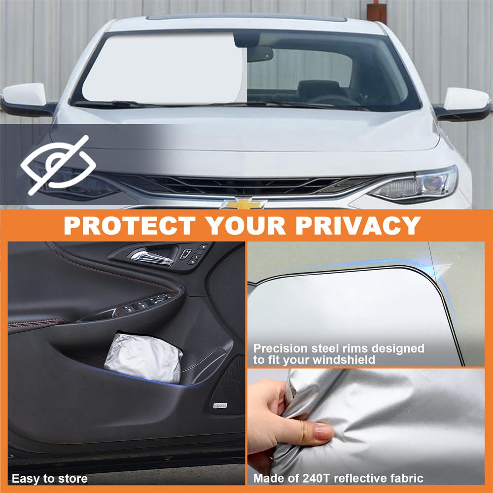 Windshield Sun Shade For Chevy Malibu 2016-2025 2025 Sunshade Window Sun Visor Protector Foldable Blocks UV Rays Car Accessories