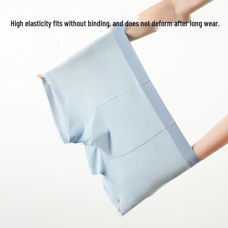 MiiOW Men's Seamless Modal Boxer Briefs with 6% Wool (3-Pack)