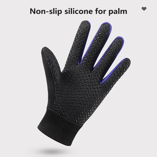 1 Pair Winter Warm Sports Gloves Cold Weather Water-Resistant Thick Plush Lining Touchscreen Gloves for Kids