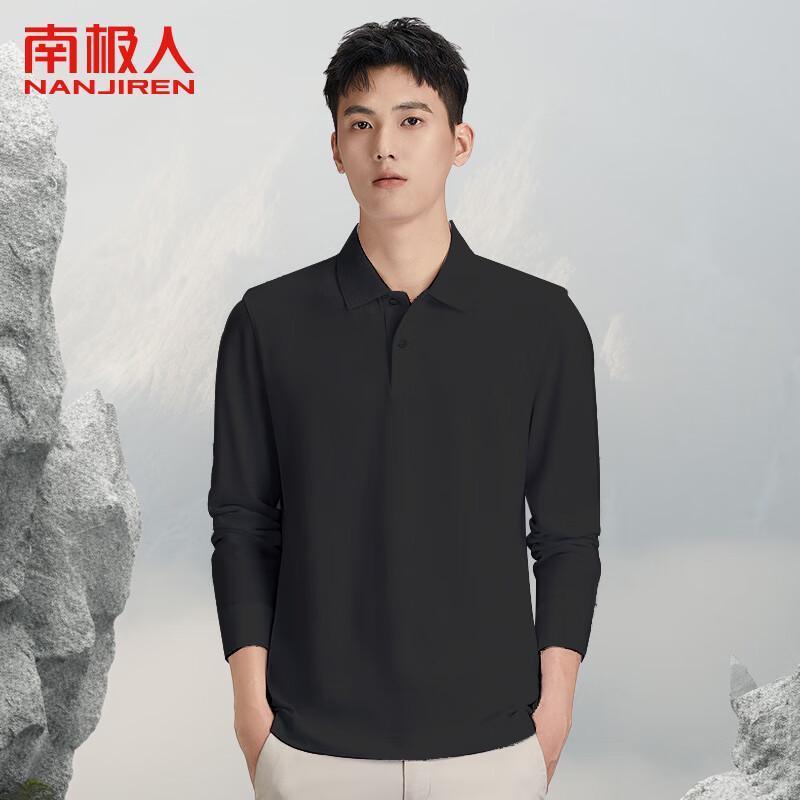 Men s Casual Polo Neck Long Sleeve T-Shirt 2XL