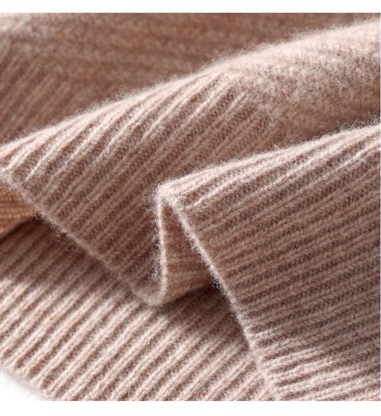 Men's Autumn/Winter Thick Cashmere Sweater – Round Neck, Solid Color, Loose-Fit, Casual Wool Knit
