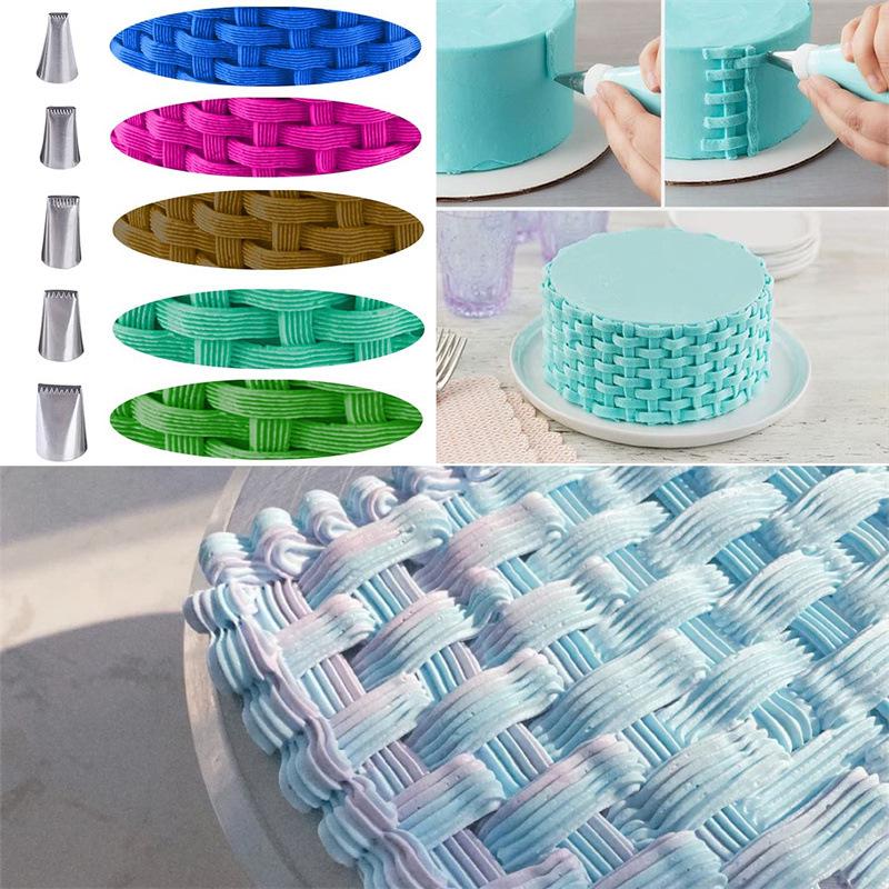 Korean Style 7-Piece Ruffle Piping Tips Set - 304 Stainless Steel Cake Decorating Kit