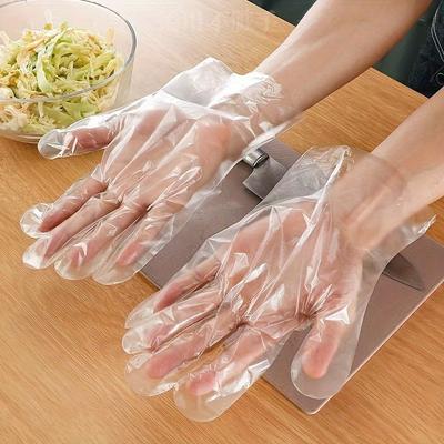500pcs Food Grade Transparent Disposable Gloves,PE Material,Lightweight and Hygienic Kitchen Supplies for Handling,Food Gloves