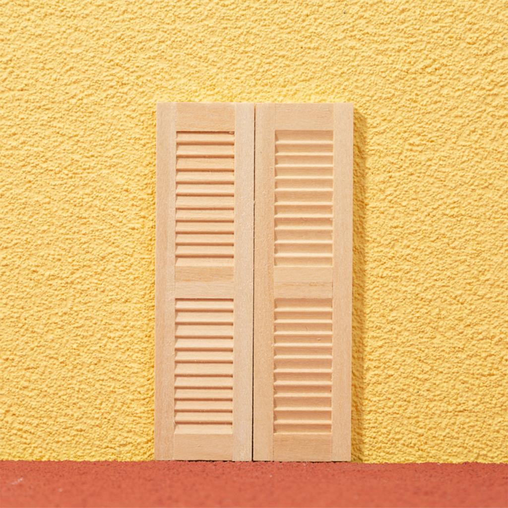 1/12 Dollhouse Miniature Blinds Realistic Wood Shutters For Small Window Easy Installation Scene Display Accessories