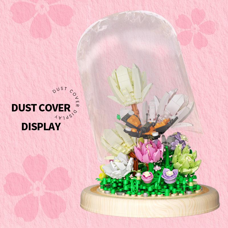 592PCS Magnolia Butterfly Building Blocks Creative Insect Flower Model Bricks Set Desktop Ornaments Kids DIY Toys Birthday Gifts