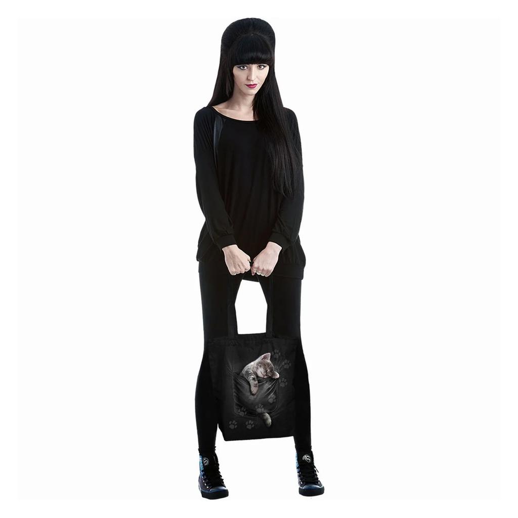 Spiral Direct Pocket Kitten Tote Bag