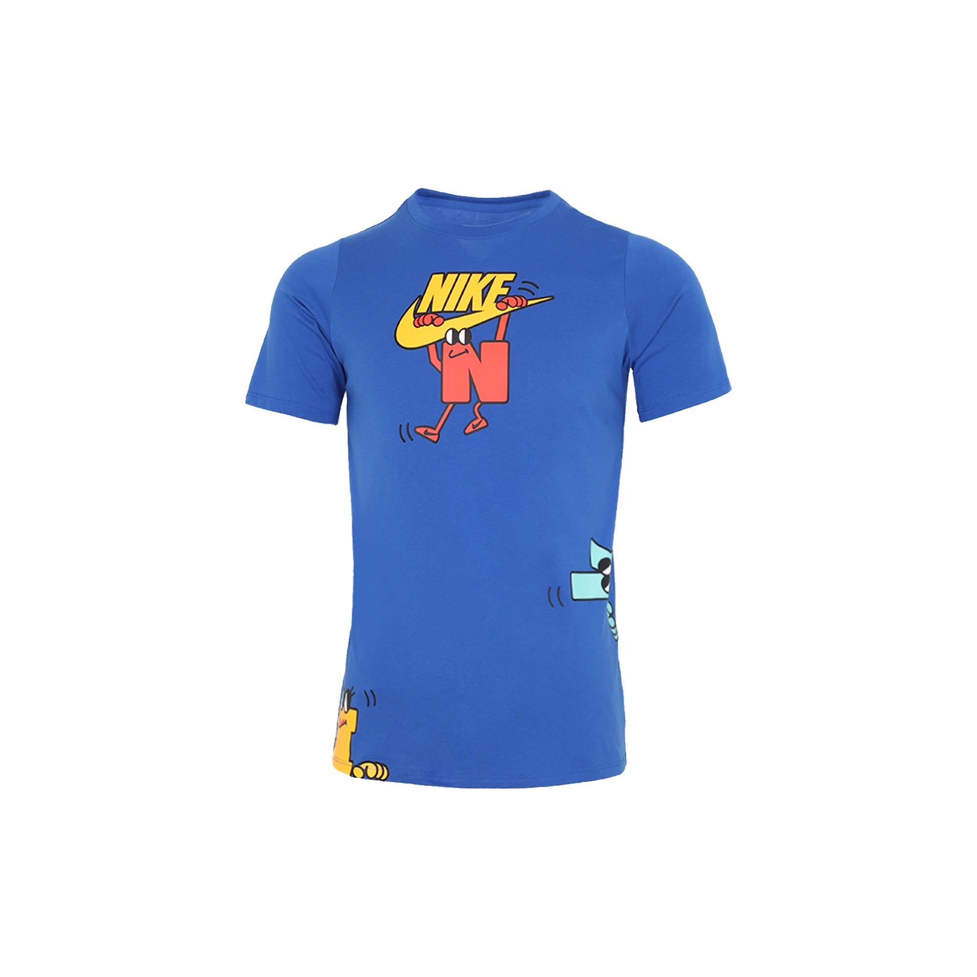 (GS) Nike Cartoon Short Sleeve Round Neck Athleisure Casual Sports Boy Blue Kids  DJ5380-481 M