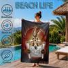 Custom Name Beach Towel Taz-Mania Devil's Roar Soft and Quick-drying Beach Towel, Suitable for Travel, Swimming Pool, Gym, Yoga, Gifts