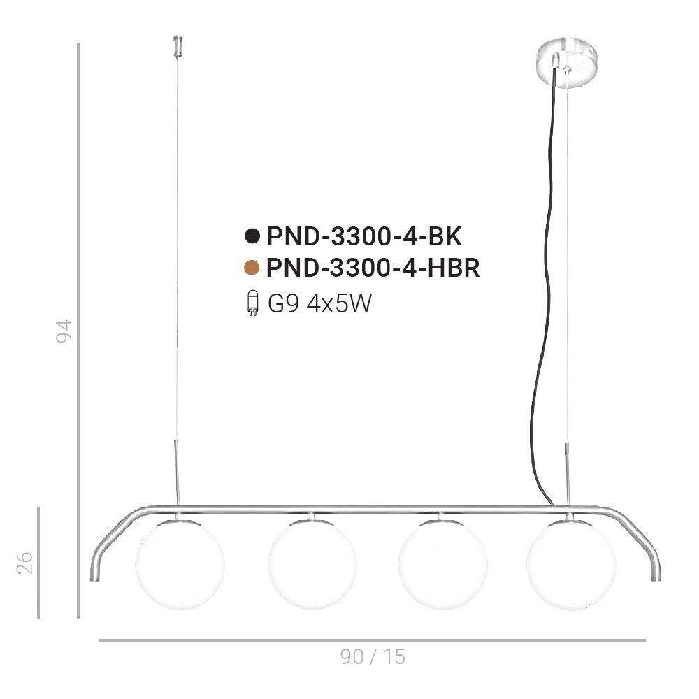 Lampa wisząca Carimi PND-3300-4-HBR Italux