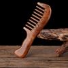Natural Sandalwood Hair Comb Wide Tooth Wooden Anti Static Scalp Massager for Curly Straight Hair Detangling Home Travel Gift