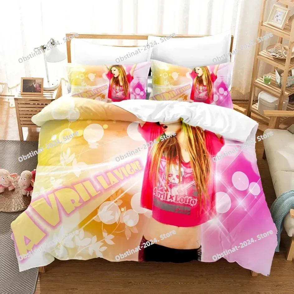 3D Avril Lavigne Bedding Set Printed Bed Set With Pillowcase Bed Duvet Cover Soft Single Double Queen Super King Size Kids Adult
