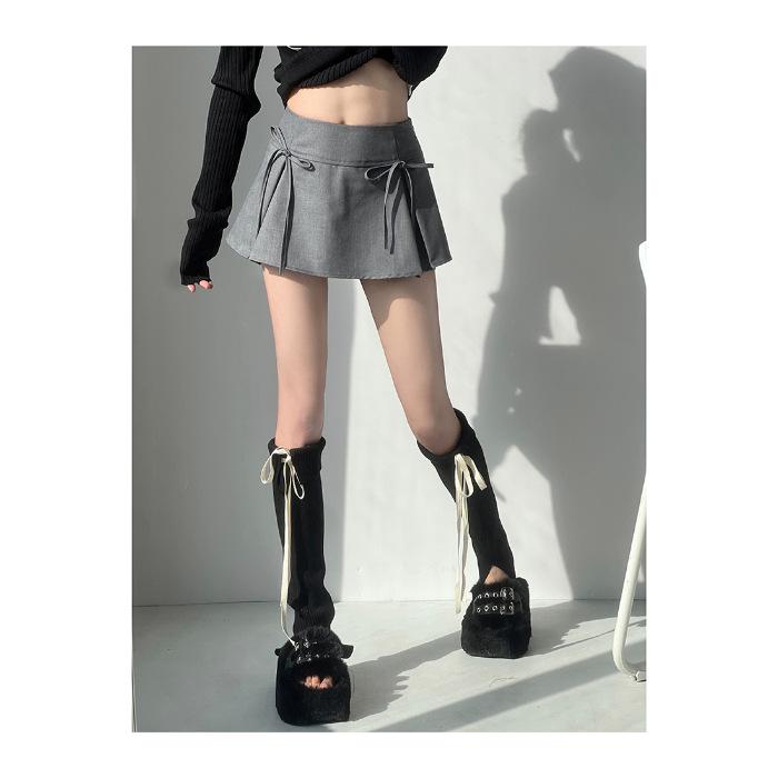 Women's High-Waist Slimming Bow A-Line Midi Skirt - Spring/Summer Fashion & Versatile Hip-Hugging Skirt