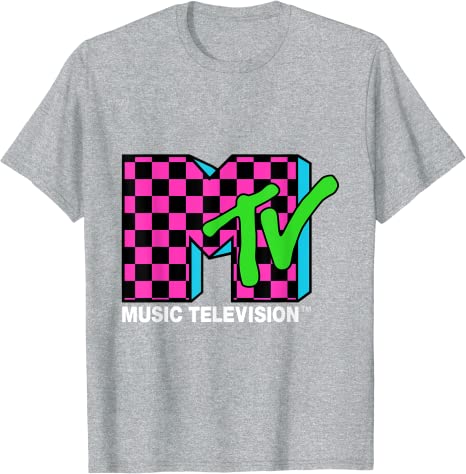 MTV Beach Island Flamingo Logo Vintage Graphic TShirt MTV Sunset Shape Boombox Checker Design Tee Top Unisex on The Moon Outfits