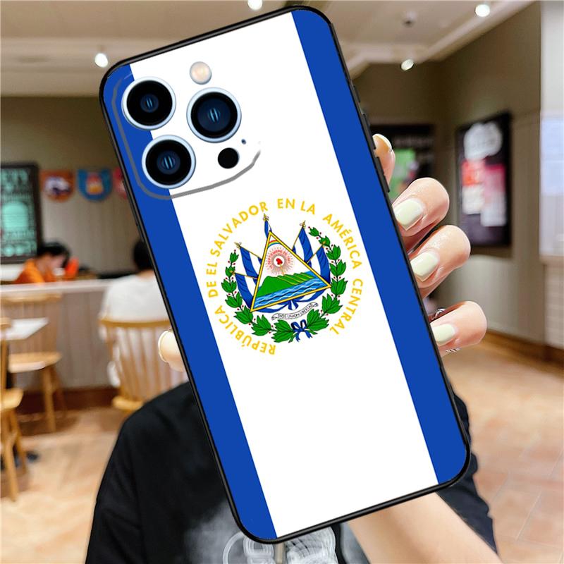 El Salvador Flag Phone Case For iPhone 16 15 Pro Max 14 11 13 12 Mini 7 8 Plus X XR XS Max Cover