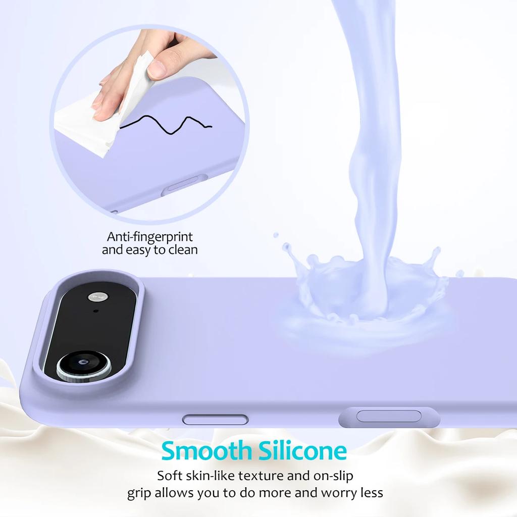Fashion Pure Color Original Liquid Silicone Case For IPhone 17 Pro Max Air 16 15 14 13 12 Skin-friendly Shockproof Protect Cover
