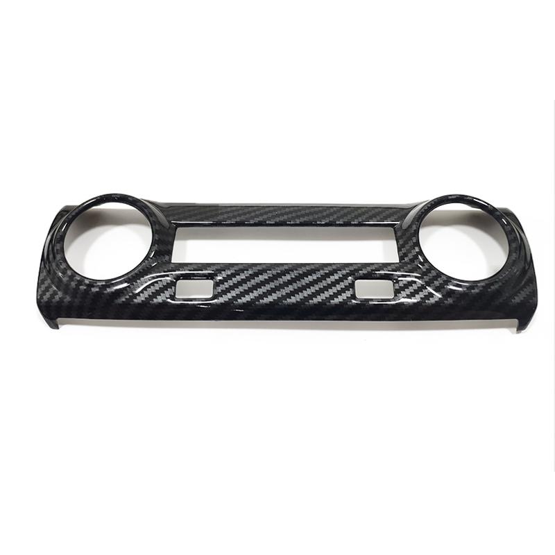 2017 18 19  Car Air Conditioner Switch Panel AC Vent Cover Trim Accessories ABS Matte Carbon Fibre for Hyundai Kona Encino