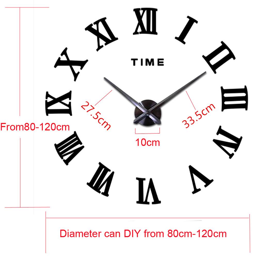 DIY Oversized Mirror Wall Clock Luxuryed Surfaces Decor Wall Clock For Restaurant Bar