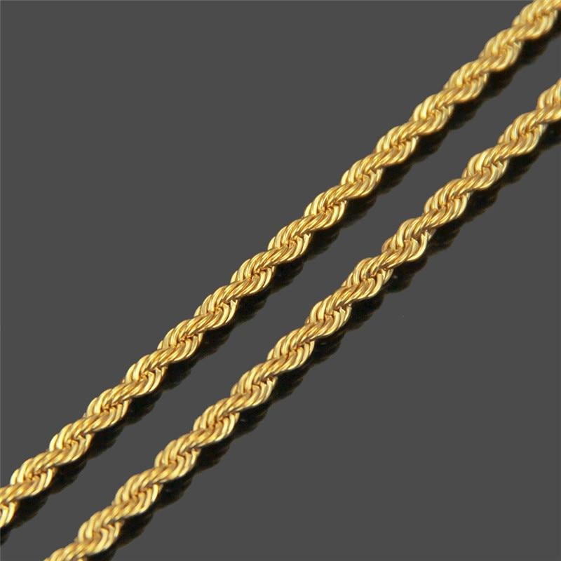 Width 3mm Cuban Link Chain Punk Mens Necklaces Stainless Steel Chains Gold Color 316l Necklace for Men Curb Hip Hop Jewelry