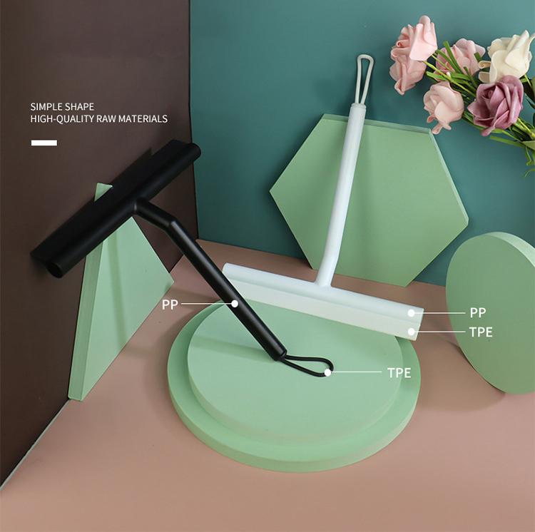 Shower Squeegee Glass Clean Scraper Washing Wiper Hanger Floor Window Cleaning Household Water Wall Hanging Mirror with Handle