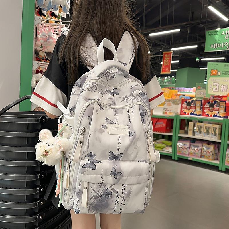 Schoolbag Unisex Kids Pink Guochao Antique Backpack High Value Ins Style Niche College Student Female Korean Version Junior High School Backpack