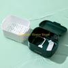 F26C Denture Bath Box Case Dental False Teeth Storage Box with Hanging-Net Container Braces Denture Teeth Care Tool