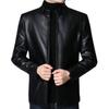 2024 Men's Fleece-Lined & Thin Style Winter Leather Jacket for Middle-Aged and Elderly