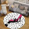 Geometric Pattern Round Area Rug, Modern Abstract