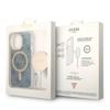 Guess GUBPP14XH4EACSB Case+ Charger Set iPhone 14 Pro Max 6.7" blue/blue hard case 4G Print MagSafe