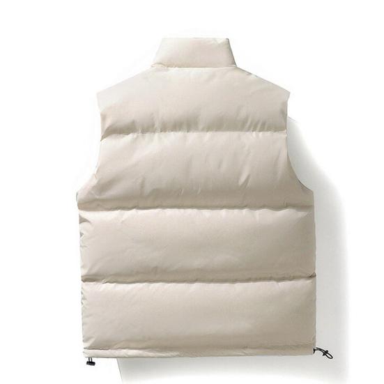 Men Down Waistcoat With Pockets Stand Collar Sleeveless Zipper Closure Autumn Winter