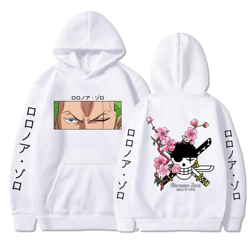 Anime-trykk Fleece-hettegensere Høst Herre Kvinner Langermede gensere Streetwear Oversized Uformelt hettegenser Y2K-klær