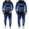 Tuta colorata con stampa 3D lupo Cool Hip Hop Streetwear Felpa con cappuccio con cerniera Tuta Uomo Donna Felpa con cappuccio casual Pantaloni da jogging