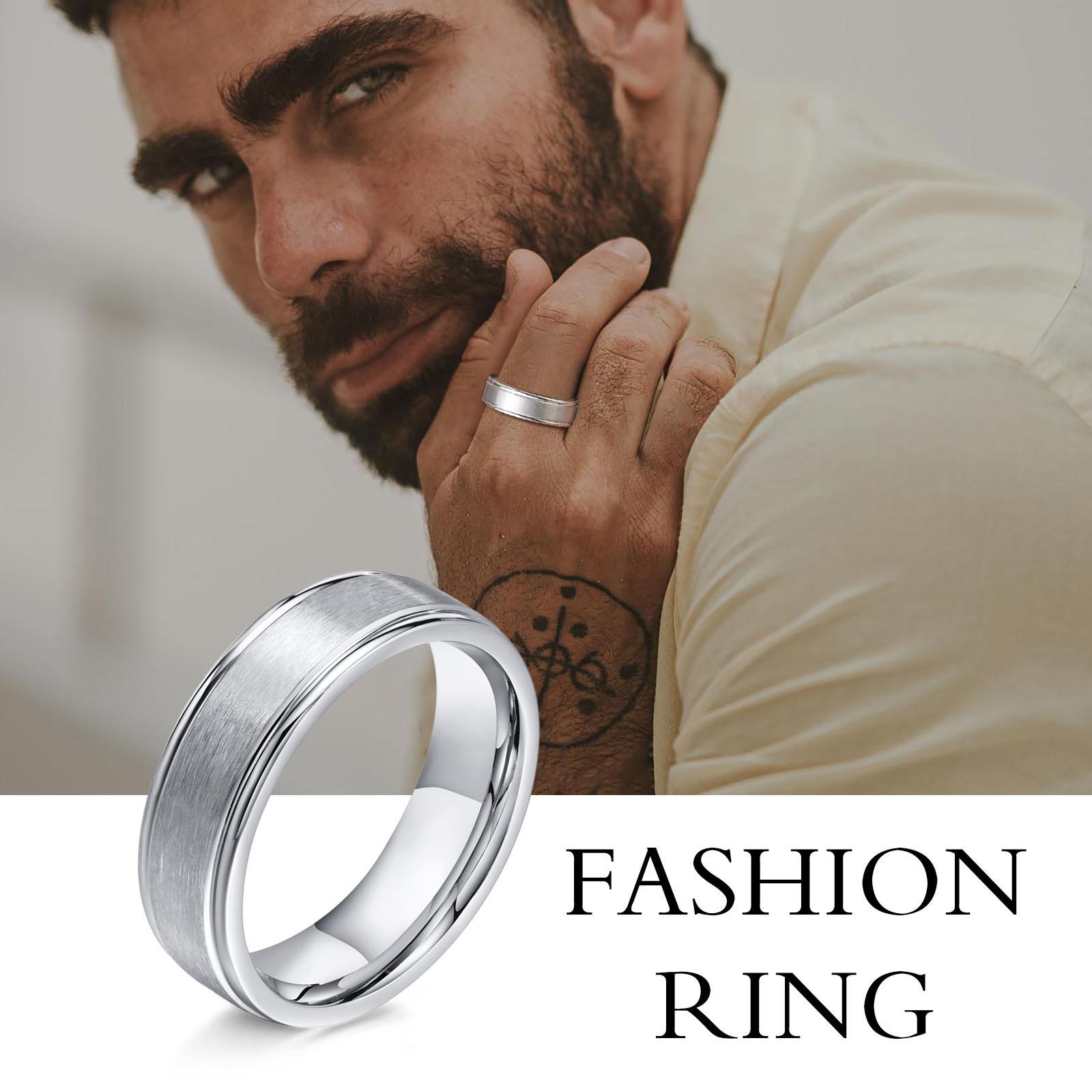 

Man Stainless Steel Ring Mattesurface Finger Band, Classic Simple Wedding Birthday Party Dad Boyfriend Valentine s Day Gift Size 6