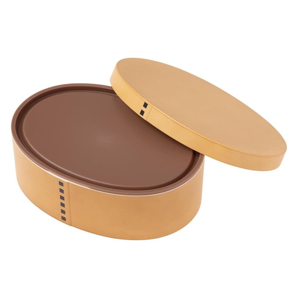 Yamanaka Lacquerware Bento 1 Wappa Oval Microwave and Dishwasher Natural Made in Box, Tier, Large, 800ml, Style, Shape, Safe, Wood, Japan, M18180-7