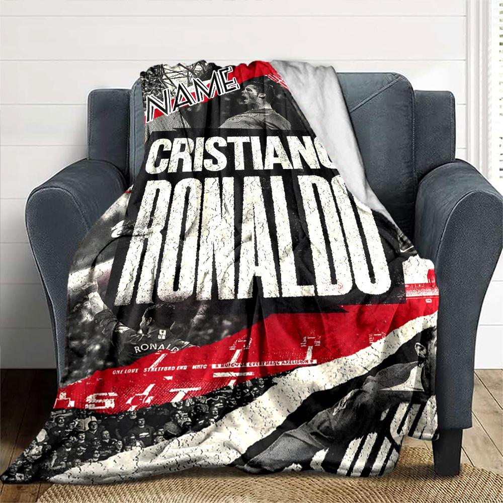 Cristiano Ronaldo Football Player Stadium Crowd Four Seasons Blanket Customized With Your Name Lightweight And Warm Perfect Gift For Home Office