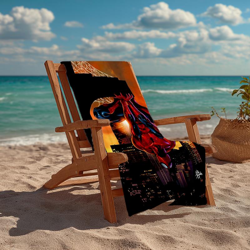 Ultra-Soft Beach Towel with Spider Theme,Ideal for Pool - Camping, Diving - Perfect Travel Essential, Vibrant Beach Towel.