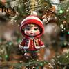 Ornamental Tree Decorations Christmas Ornaments Cartoon Snowman/Santa Xmas Hanging Decoration Holiday Unique Gifts Acrylic Decor for Valentine's