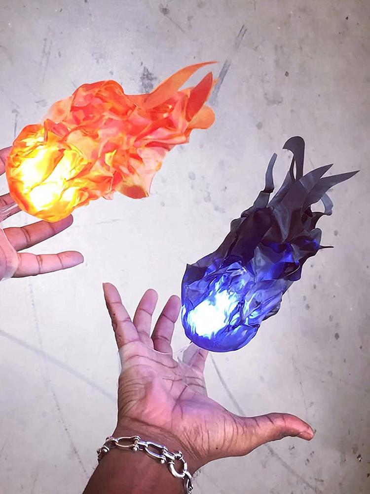 Halloween LED Hand Floating Fireball Cosplay Props Illuminated Flame Decoration