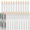 Flameless Ivory Taper Candles Flickering with 10-Key Remote Led Warm 3D Wick Light Window Candles Christmas Home Wedding Decor