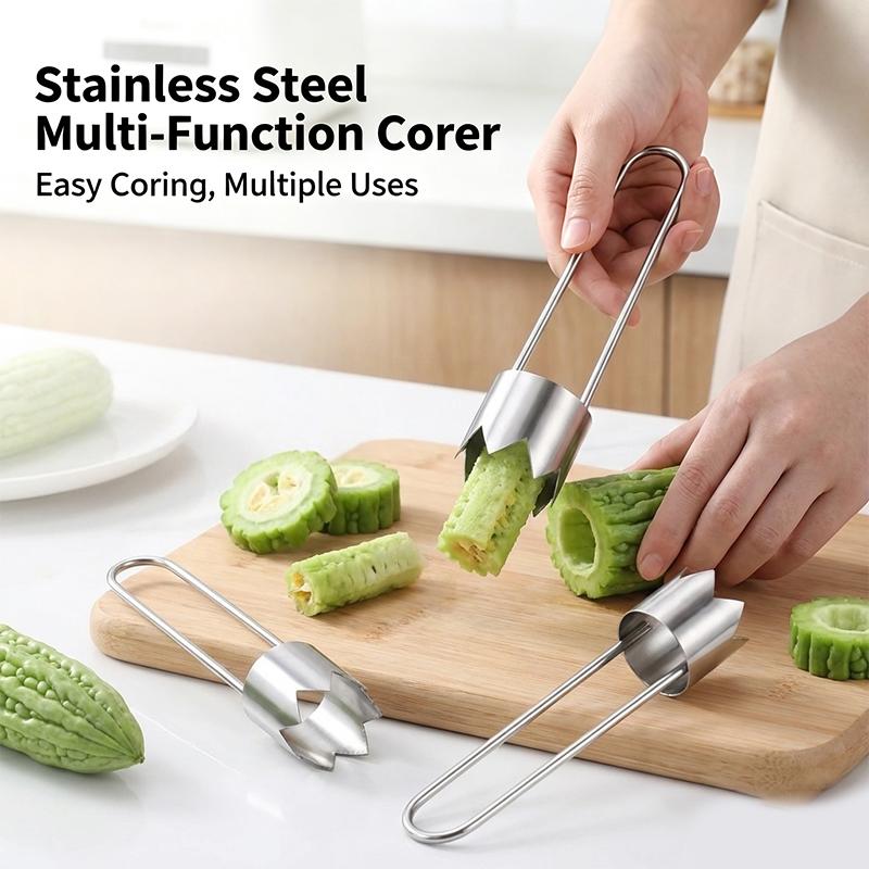 Stainless Steel Corers Portable Core Remover Fruit And Vegetable Core Extractor Kitchen Tools For Pitting Chili Peppers Melons