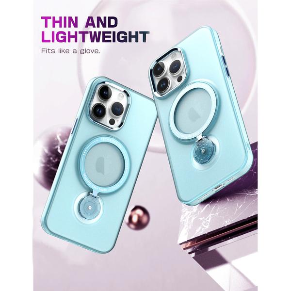 For iPhone 15 14 13 12 11 Pro Plus Max Case 360 Ring Stand Magnetic Magsafe Cover Matte Soft Clear Shell Antifall NonSlip Fundas