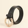 Stylish Buckles Belt Ladies Western Styles Waist Belt Durable Leather Waistband for Versatiles Styling