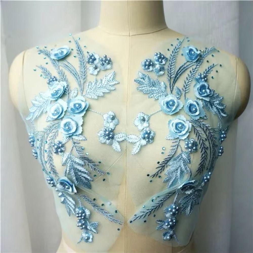 Patchwork Sticker Sequin Embroidery Sequined Embroidery Patches DIY White Black Lace Appliques Clothing Applique Dresses