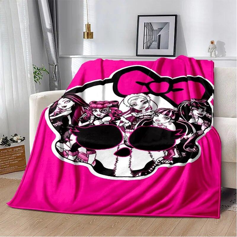 3D Monster High Anime Cartoon Blanket,Soft Throw Blanket for Home Bedroom Bed Sofa Picnic Travel Office Rest Cover Blanket Kids