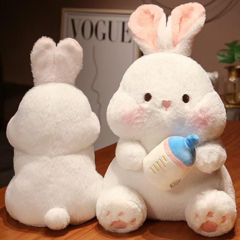 35cm Bottle Rabbit Plush Toy Handmade Doll Cartoon Anime Cute Pillow Cushion Thanksgiving Children's Birthday Gift Doll