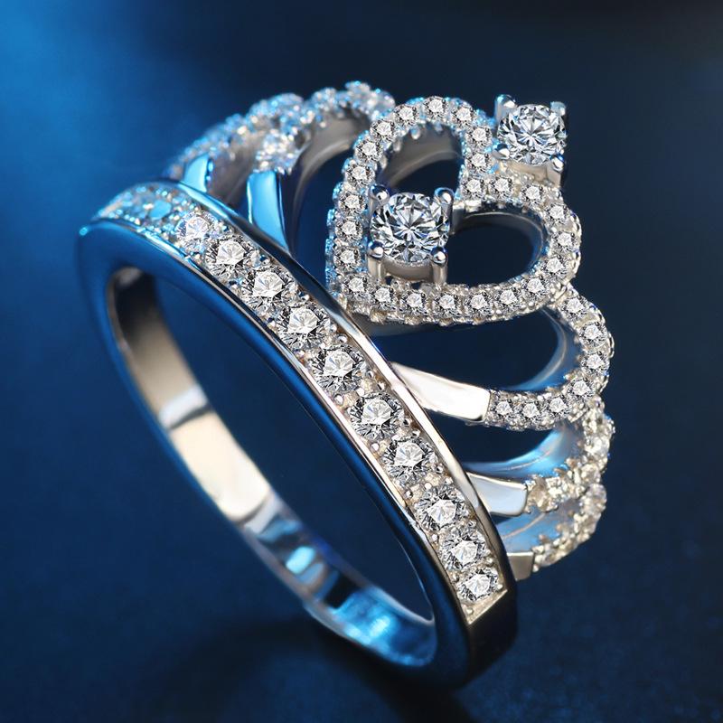 European & American Zircon Vintage Crown Ring - Creative Fashion Finger Jewelry for Women