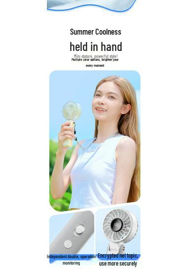 26-Cross-Border Foldable Handheld Fan: Large Wind Power, 100-Level Stepless Adjustment