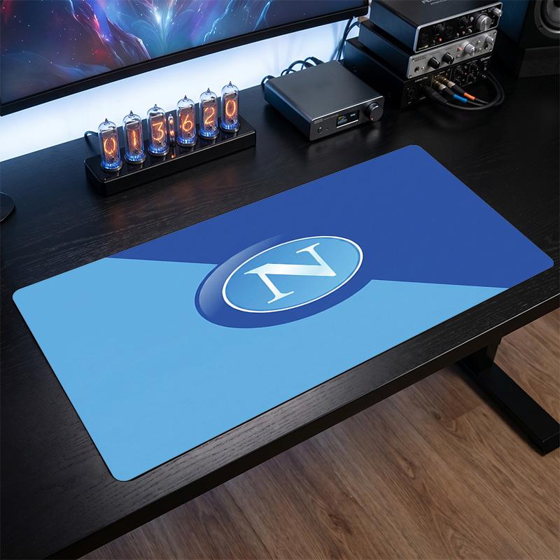 Tappetino per Mouse con Motivo a Tema Napoli FC, Tappetino da Scrivania XXL per Gaming con Logo Calcio, Antiscivolo
