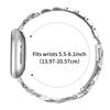 For Fitbit Versa 3/Sense Watch Band 7-Bead D-Shape Rhinestones Decor Silver Stainless Steel Strap