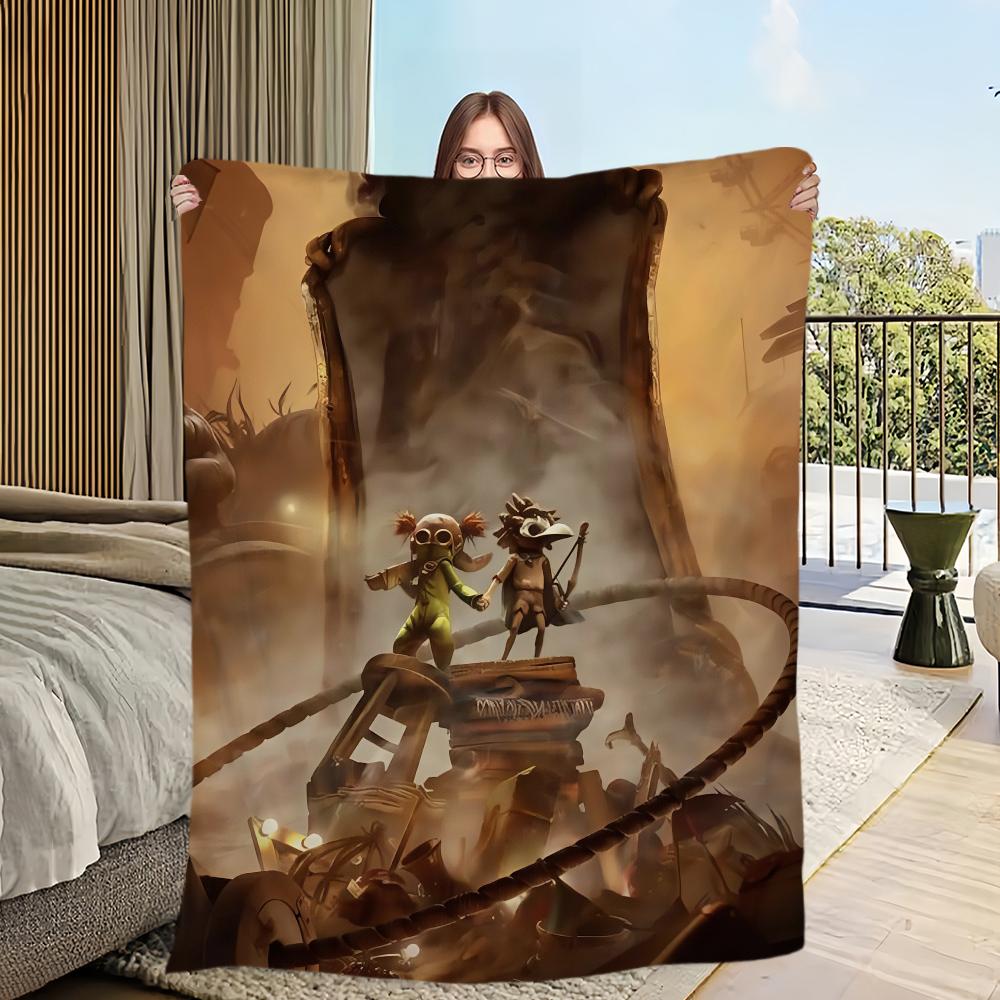שמיכת משחק L-Little N-Nightmares III רכה ונוחה קטיפתית מתאימה לסלון, למשרד, לחדר השינה, ליום הולדת, למתנה לילד לבית