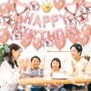 Glanvio Birthday Balloon Decoration Set Rose Gold Garland Confetti Balloons Party Celebration Anniversary Support Activity Unisex Cute Stylish